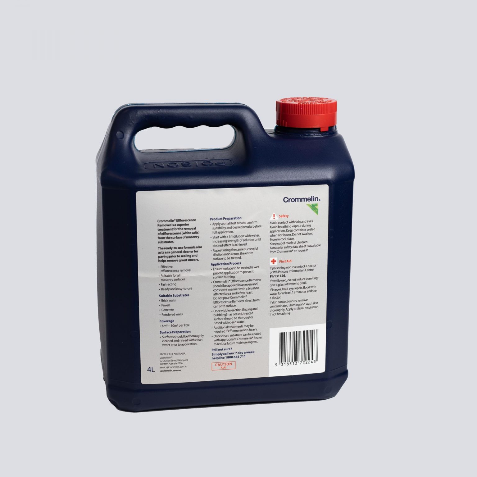 Crommelin 4L Efflorescence Remover Concrete Sleepers Canberra